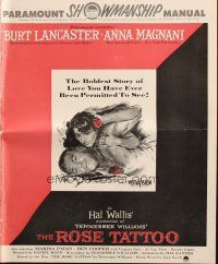 8k696 ROSE TATTOO pressbook '55 Burt Lancaster, Anna Magnani, written by Tennessee Williams!