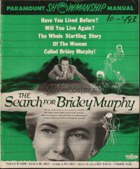 8k713 SEARCH FOR BRIDEY MURPHY pressbook '56 reincarnated Teresa Wright, from best selling book!