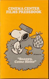 8k736 SNOOPY COME HOME pressbook '72 Peanuts, Charlie Brown, Schulz art of Snoopy & Woodstock!