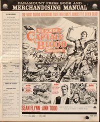 8k741 SON OF CAPTAIN BLOOD 10-page pressbook '63 art of barechested pirate Sean Flynn!