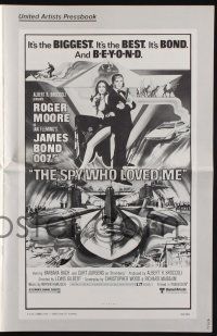 8k749 SPY WHO LOVED ME pressbook '77 art of Roger Moore as James Bond 007 by Bob Peak
