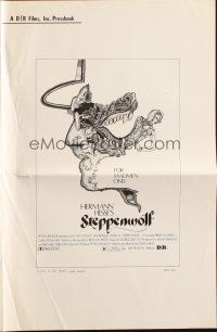 8k754 STEPPENWOLF pressbook '74 Max Von Sydow, for madmen only, really cool psychedelic artwork!