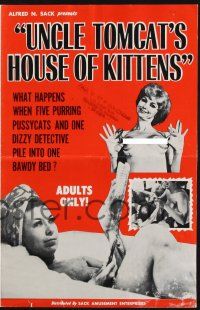 8k807 UNCLE TOMCAT'S HOUSE OF KITTENS pressbook '67 a wild night on the town w/ purring pussycats!