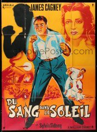 8m819 BLOOD ON THE SUN French 1p R60s different Belinsky art of James Cagney & Sylvia Sidney!