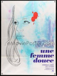 8m855 GENTLE CREATURE French 1p '69 Robert Bresson's Une femme douce, wonderful art by Chica!