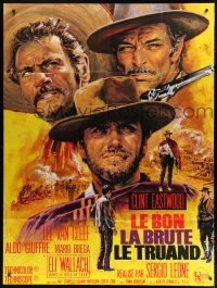 8m859 GOOD, THE BAD & THE UGLY French 1p R70s Clint Eastwood, Lee Van Cleef, great Mascii art!