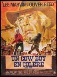 8m861 GREAT SCOUT & CATHOUSE THURSDAY French 1p '76 different art of Lee Marvin by Tealdi/Landi!