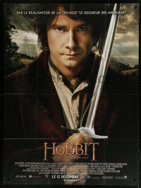 8m866 HOBBIT: AN UNEXPECTED JOURNEY advance French 1p '12 great c/u of Martin Freeman as Bilbo!