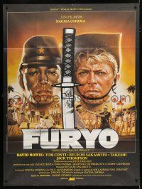 8m906 MERRY CHRISTMAS MR. LAWRENCE French 1p '83 different art of David Bowie & cast by Landi!