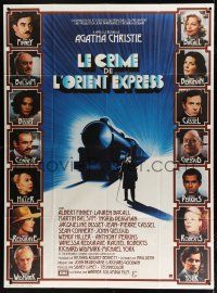 8m911 MURDER ON THE ORIENT EXPRESS French 1p '74 great different art of train & top cast!