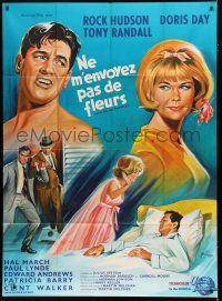 8m955 SEND ME NO FLOWERS French 1p '64 different art of Hudson, Day & Randall by Boris Grinsson!