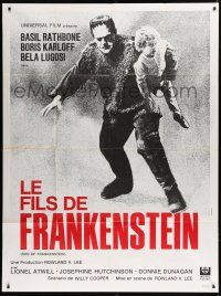 8m962 SON OF FRANKENSTEIN French 1p R69 cool full-length image of Boris Karloff carrying child!