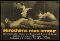 8m788 HIROSHIMA MON AMOUR French 31x46 R70s Alain Resnais classic, Emmanuelle Riva, Eiji Okada