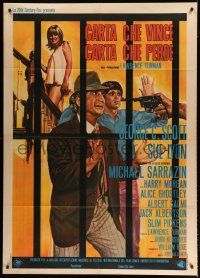 8m590 FLIM-FLAM MAN Italian 1p '67 art of Geroge C. Scott, Sue Lyon & Sarrazin behind bars!