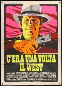 8m642 ONCE UPON A TIME IN THE WEST Italian 1p R72 Leone, different art of Charles Bronson w/rifle!