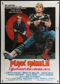8m665 STRIKE BACK Italian 1p '81 cool artwork of Punk Angels by Mario Piovano!