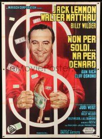 8m707 FORTUNE COOKIE Italian 2p '66 different art of Jack Lemmon & dollar sign, Billy Wilder!