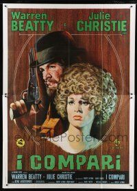 8m741 McCABE & MRS. MILLER Italian 2p '71 different Franco art of Warren Beatty & Julie Christie!
