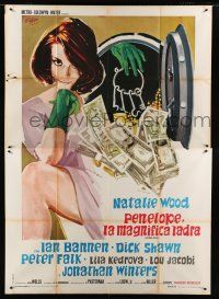 8m754 PENELOPE Italian 2p '66 different Brini art of sexy Natalie Wood with money & safe!