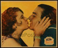 8m007 FLEET'S IN jumbo LC '28 romantic c/u of sexy Clara Bow & sailor James Hall about to kiss!