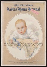 8m044 LADIES' HOME JOURNAL magazine December 1909 cover art of cute baby by George T. Tobiy!