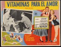8m524 MONKEY BUSINESS Mexican LC '52 Cary Grant helps sexy Marilyn Monroe w/ roller skates!