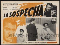 8m535 SUSPICION set of 2 Mexican LCs R60s Alfred Hitchcock, Cary Grant, Joan Fontaine, different!