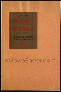 8m089 KING OF KINGS pressbook '27 Cecil B. DeMille Biblical epic, now at popular prices!