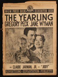 8m117 YEARLING pressbook '46 Gregory Peck, Jane Wyman, Claude Jarman Jr., classic!