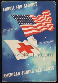8m030 AMERICAN JUNIOR RED CROSS 11x16 standee '58 enroll for service for your country & humanity!