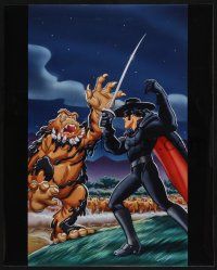 8m061 ZORRO set of 7 static cling posters '97 great cartoon images from his new adventures!