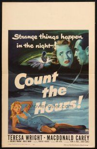 8m195 COUNT THE HOURS WC '53 Don Siegel, art of sexy bad girl Adele Mara in low-cut dress!