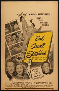 8m213 EARL CARROLL SKETCHBOOK WC '46 Constance Moore, high in musical entertainment!
