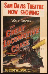 8m245 GREAT LOCOMOTIVE CHASE WC '56 Disney, really cool artwork of railroad train!