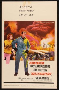 8m265 HELLFIGHTERS WC '69 John Wayne as fireman Red Adair, Katharine Ross, art of blazing inferno!