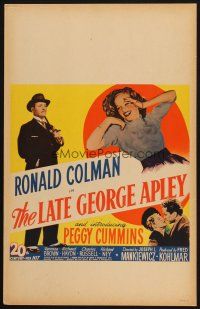 8m302 LATE GEORGE APLEY WC '47 Ronald Colman, introducing sexy Peggy Cummins, George S. Kaufman!
