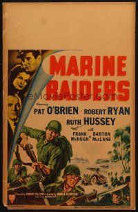 8m332 MARINE RAIDERS WC '44 artwork of Pat O'Brien & Robert Ryan with rifles & bayonets!