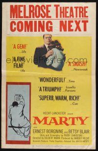 8m333 MARTY WC '55 directed by Delbert Mann, Ernest Borgnine, written by Paddy Chayefsky!