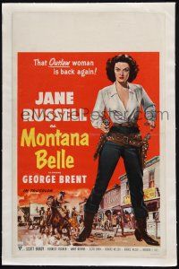 8m339 MONTANA BELLE linen WC '52 that sexy Outlaw woman Jane Russell is back again!