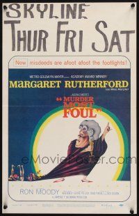 8m347 MURDER MOST FOUL WC '64 art of Margaret Rutherford, written by Agatha Christie!
