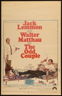 8m355 ODD COUPLE WC '68 art of best friends Walter Matthau & Jack Lemmon by Robert McGinnis!