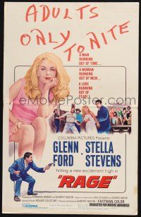 8m370 RAGE WC '66 running man Glenn Ford is out of time, sexy Stella Stevens running out of men!