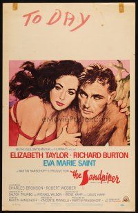8m389 SANDPIPER WC '65 great romantic close up art of sexy Elizabeth Taylor & Richard Burton!