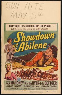 8m404 SHOWDOWN AT ABILENE WC '56 gun-shy sheriff Jock Mahoney, only bullets could keep the peace!