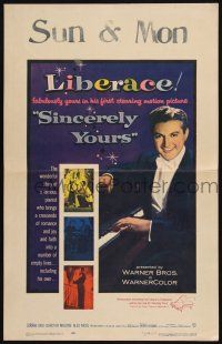 8m410 SINCERELY YOURS WC '55 famous pianist Liberace brings a crescendo of love to empty lives!