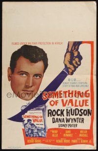 8m415 SOMETHING OF VALUE WC '57 Rock Hudson & Dana Wynter are hunted in Africa!