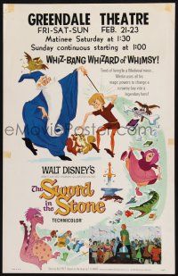 8m434 SWORD IN THE STONE WC '64 Disney's cartoon story of young King Arthur & Merlin the Wizard!