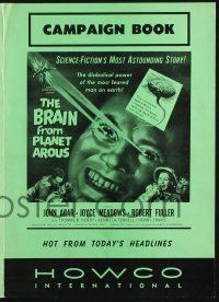 8m073 BRAIN FROM PLANET AROUS pressbook '57 power made him the most feared man in the universe!