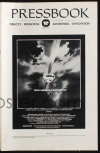 8m108 SUPERMAN pressbook '78 comic book hero Christopher Reeve, cool Bob Peak art!