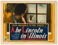 8p001 ABE LINCOLN IN ILLINOIS TC '40 Raymond Massey watches Mary Howard outside his window!